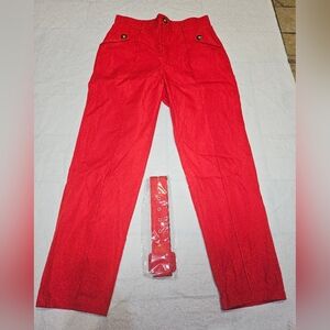 Women's Polyester Solid Color Casual Pants with  Matching Belt